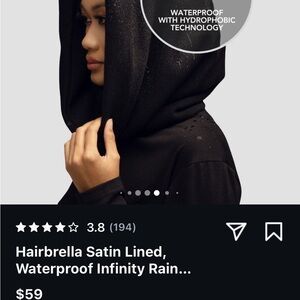 Hairbrella Satin Lined Waterproof Rain Scarf